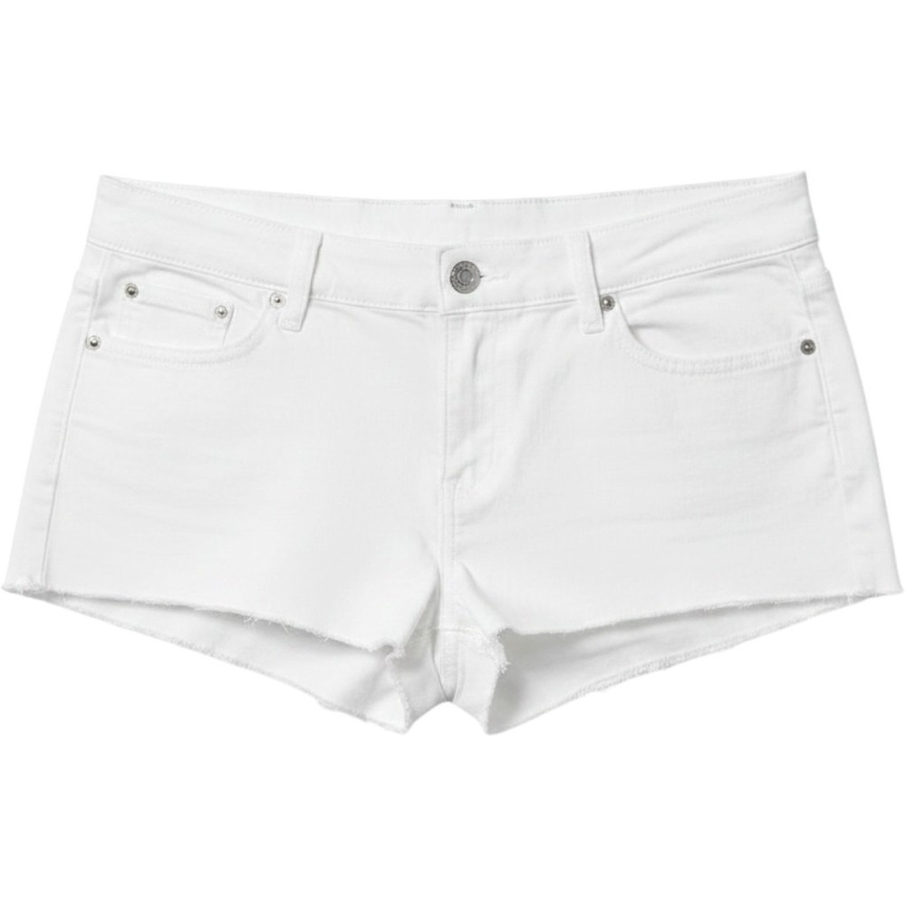 Refuge Y2K White Denim Cutoff Shorts Womens Size 8 Frayed Raw Hem Festival Beach